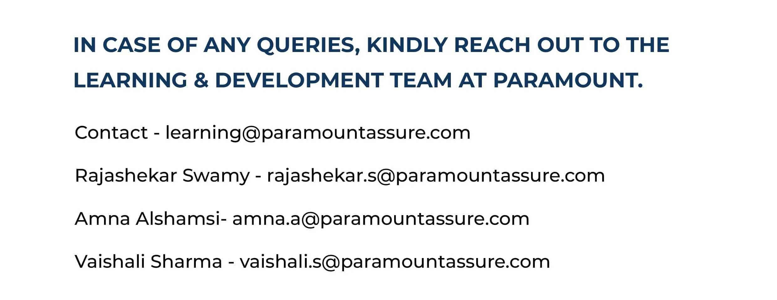 Learning - Development Team